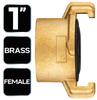 Brass quick connector with 1" internal thread
