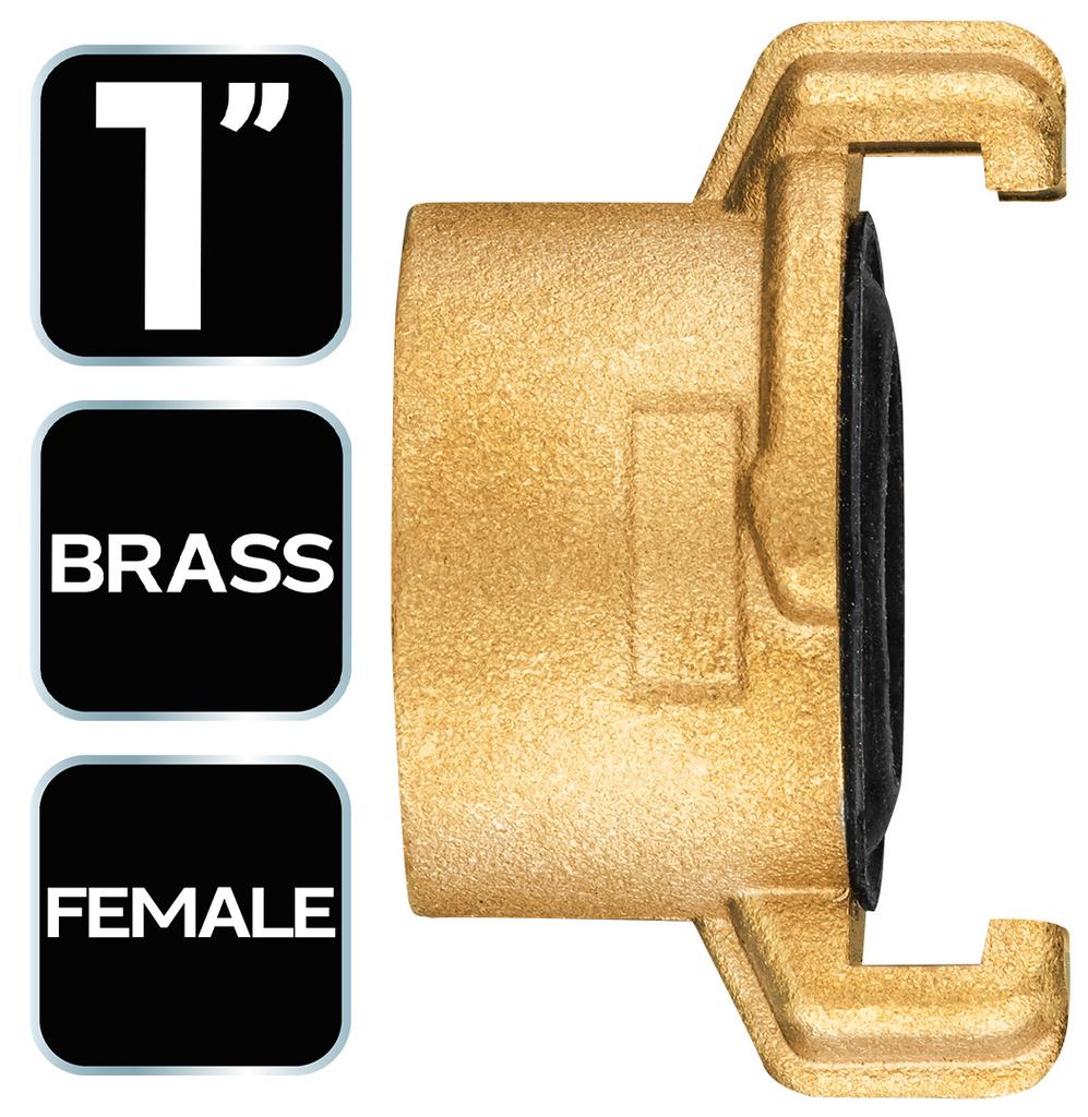 Brass quick connector with 1" internal thread