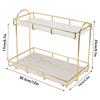 Badezimmer-Aufbewahrungsregal Gold Weiß 2 Etagen Make-up-Regal Humanisierte Struktur Anti-Rutsch-Arbeitsplatte