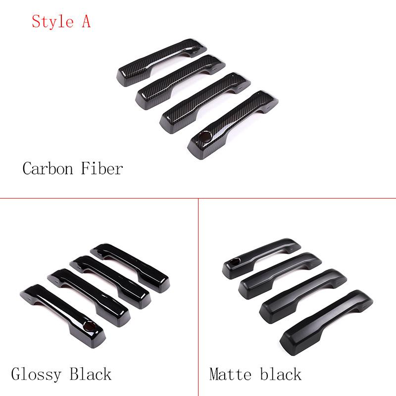 For Toyota Tundra 2022 2023 ABS Carbon fibre Car Outer Door Handle Bowl Cover Trim Protector Frame Sticker Exterior