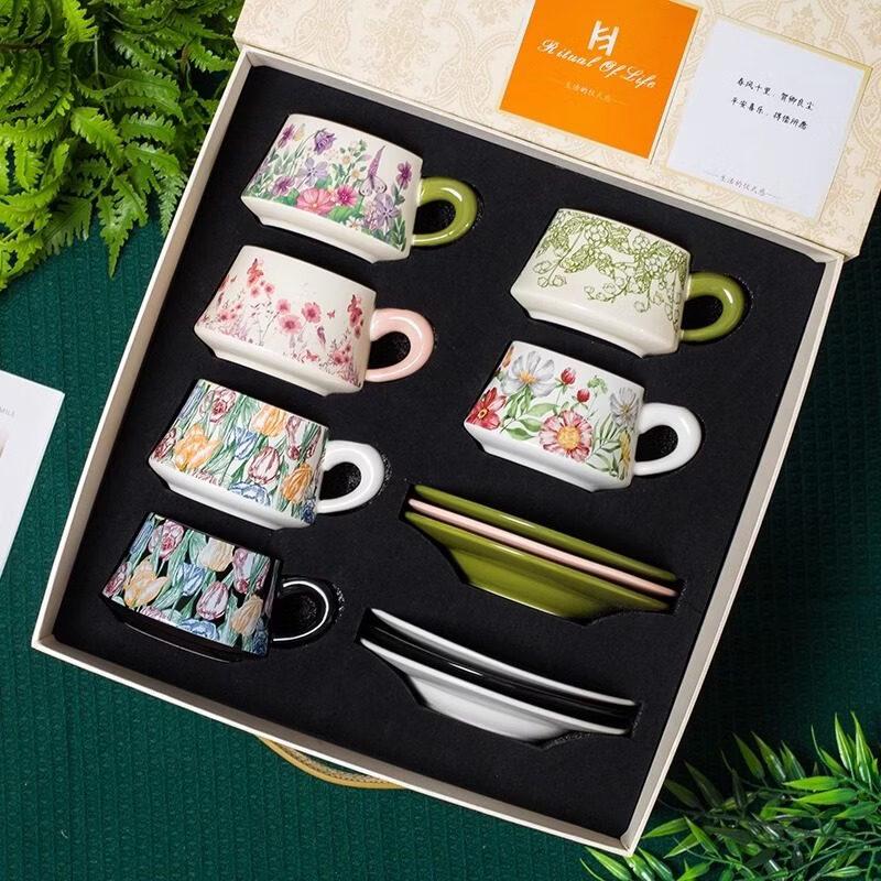 

Garden Series Ceramic Cup and Saucer Gift Set