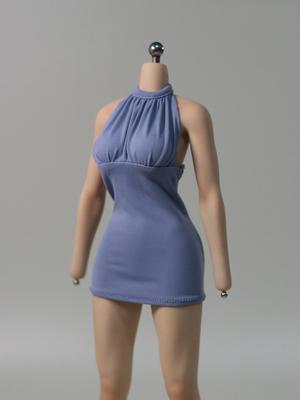 HAMRETHYPPZ Escala Figura Escala Femenina Sexy Mini Espalda Descubierta No 1/6 Disfraz, 1/6 Ropa, Falda Enteriza Colgante del Cuello, Falda, Sin Mangas, (Cuerpo, Cabeza,