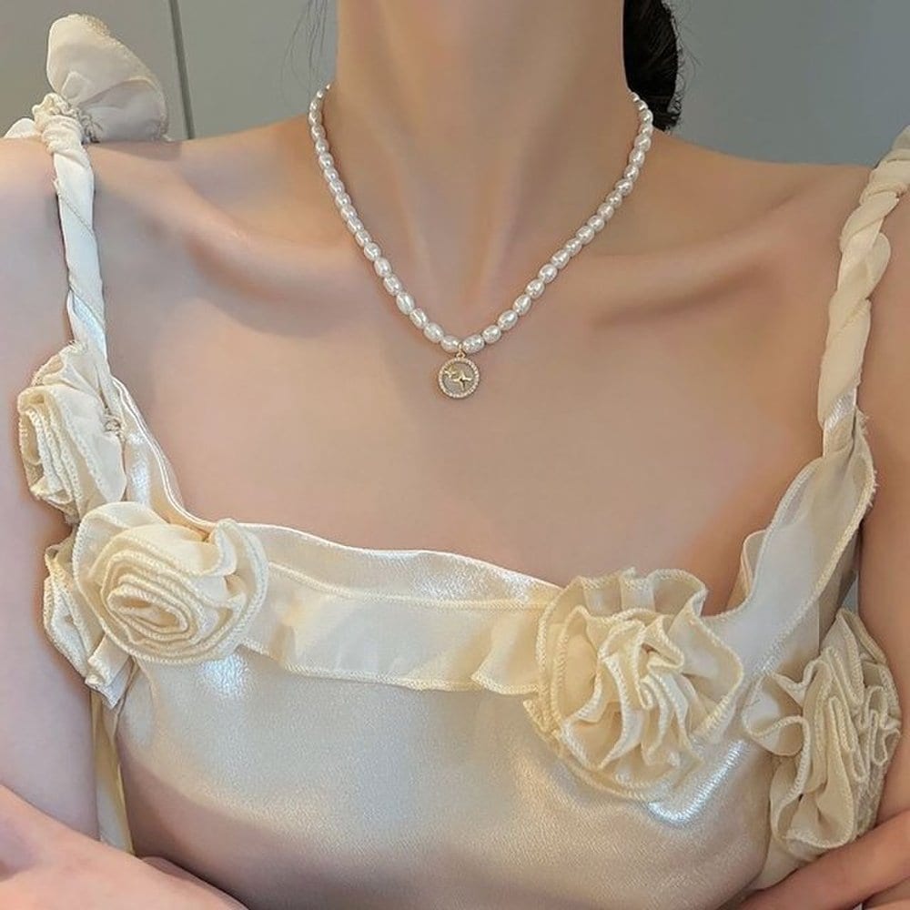 Necklace Daily Pendant Pearl Classic Cubic