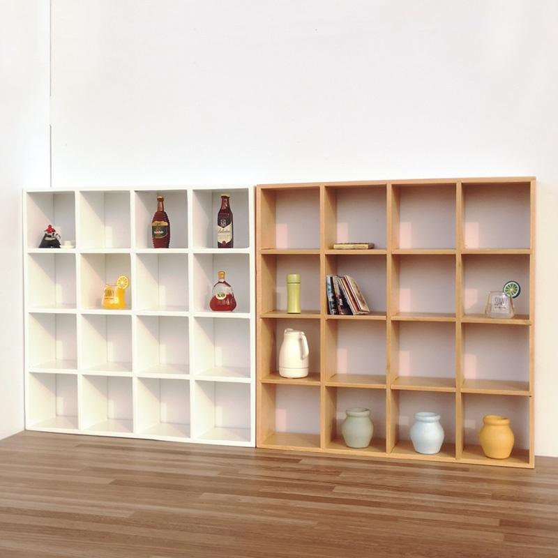 Casă de păpuși mini suport de depozitare din lemn, suport pentru raft de prezentare 1:Ornament pentru mobilier pentru casa de papusi la scara 12