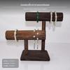 2tier Dense Wood Jewelry Display Stand, Bracelet Holder, Nordic Minimalist Carbonized Single Layer