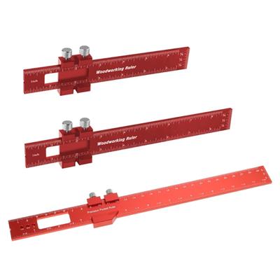 Riglă pentru prelucrarea lemnului, 3 bucăți de precizie, de buzunar, din metal, riglă de glisare în inchi, tip T, riglă pătrată și de scris (6/8/12 inch)