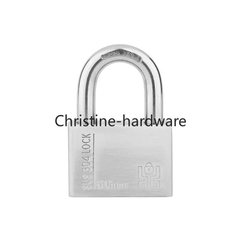 304 Stainless Steel Padlock Cabinet Outdoor Lock Head Furniture Lock Waterproof Rust-Proof Door Lock with