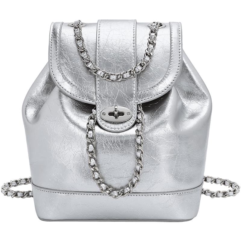 CASSILE Women s Light Luxury Convertible Chain Backpack