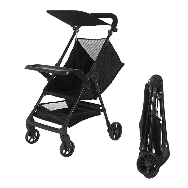 Compact One-Button Folding Baby Stroller: Lightweight, Reclining & Travel-Ready.