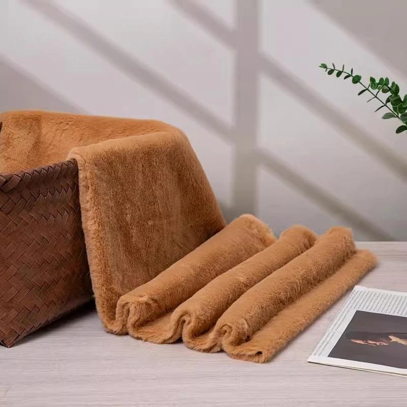 Thickened Plush Fabric 12mm Encrypted Imitation Rex Rabbit Fur Fabric Short Plush Counter Background Fabric, Clothing Fabric