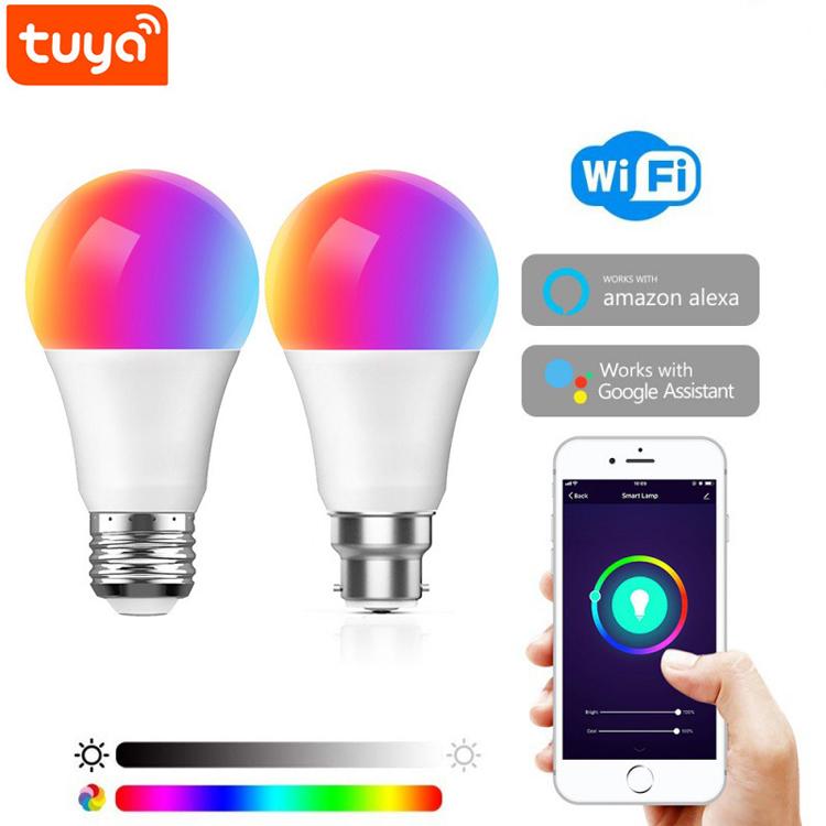 

Alexa Google Home голосовое управление RGB Wi-Fi Smart Led Light Bulb 9w E27 E26 B22 A60 LED Tuya Smart