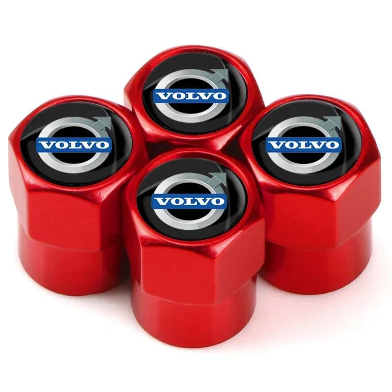 nwvfk6 4Pcs Car Valve Caps Wheel Tires Air Tyre Stem Protective Cover For Volvo XC90 XC60 D5 D2 S90 S80 S70 T5 T6 T8 V40 V60 V50 D6