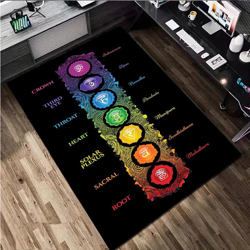 Chakras Rug - Home Carpet Office Decorative Carpet For Living Room Bedroom Door Mat Floor Rug Computer Chair Area Rug