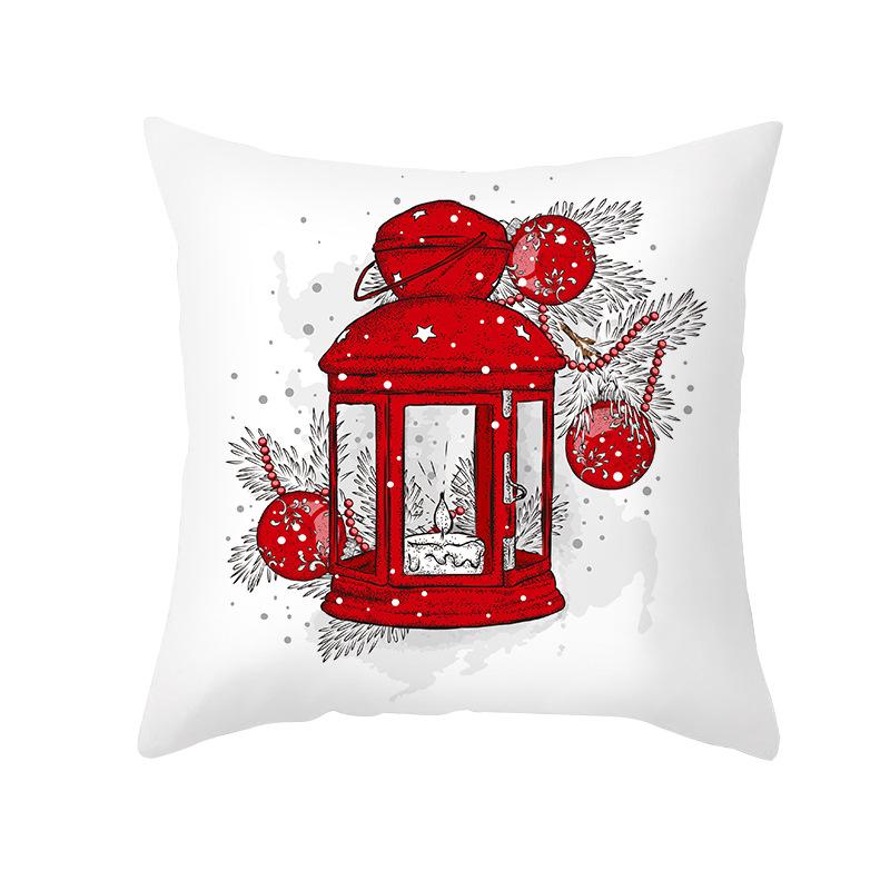 Nordic Print Cartoon Christmas Pillow Cover Colorful Santa Claus Office Pillow Cushion Cover Home