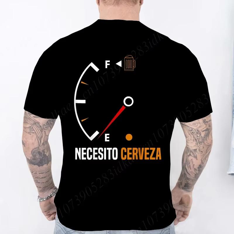 Fashion Casual T-Shirt NECESITO CERVEZA Printed Mens T-Shirt Fashion T-Shirt Summer Beer T-Shirt Fashion Casual Top