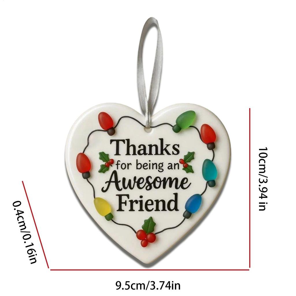 Freundschaft Weihnachtsbaumschmuck Danke Freund Herz Andenken Anhänger Keramik Charm Dekoration Anhänger Für Feiertagsheim