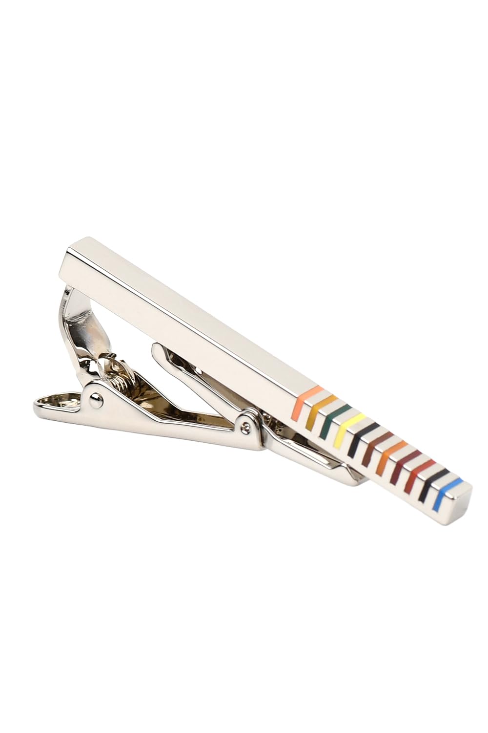 

Paul Smith tie clip, tie bar, multi-stripe design, with storage box and cleaning cloth. (Item No Gift Wrapping) 160904 250 [Used Item]