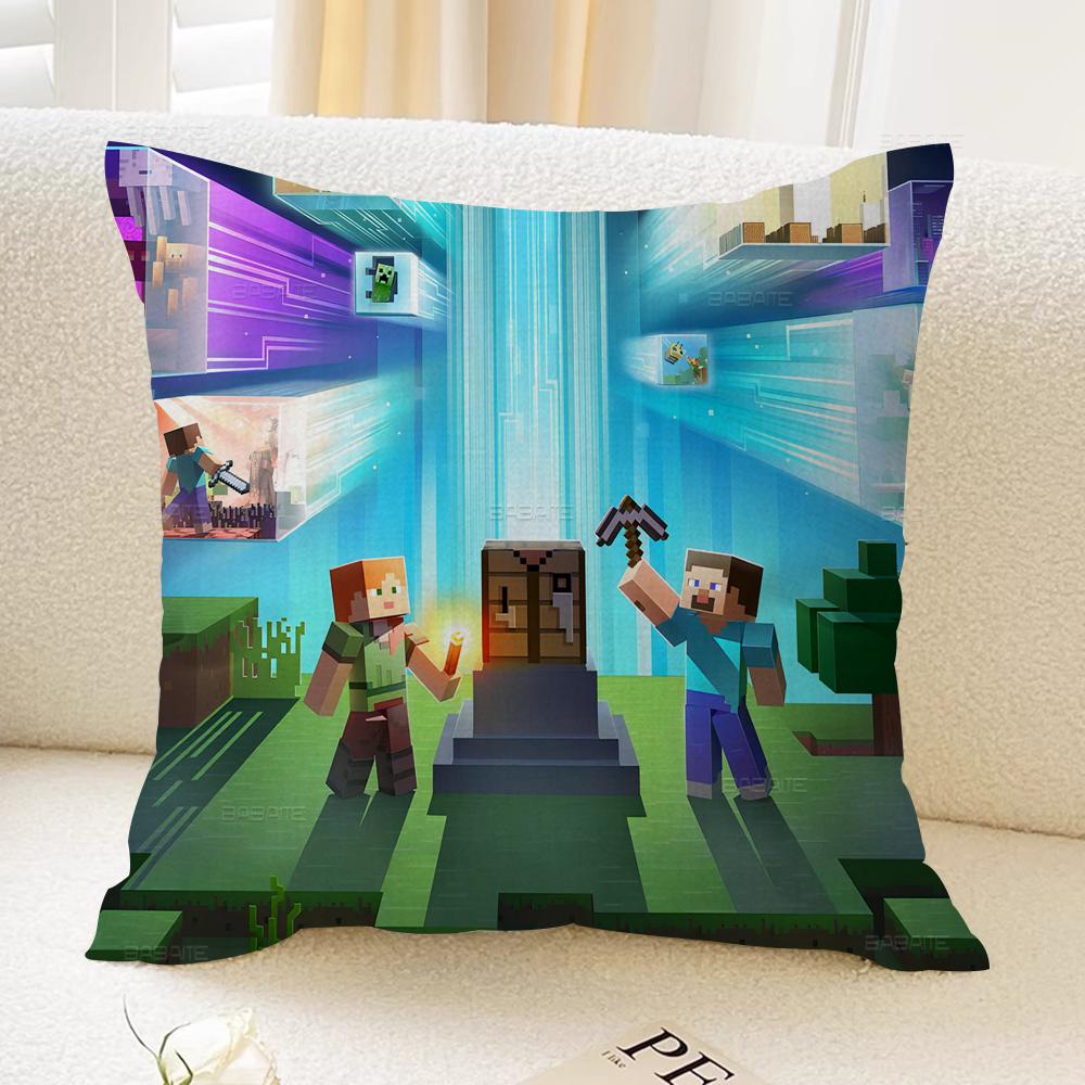 Game MC Wolf Ocelot Pig Ghast Pillow Cover Sofa Cushion Cover Home Room Decoration Children Gift
