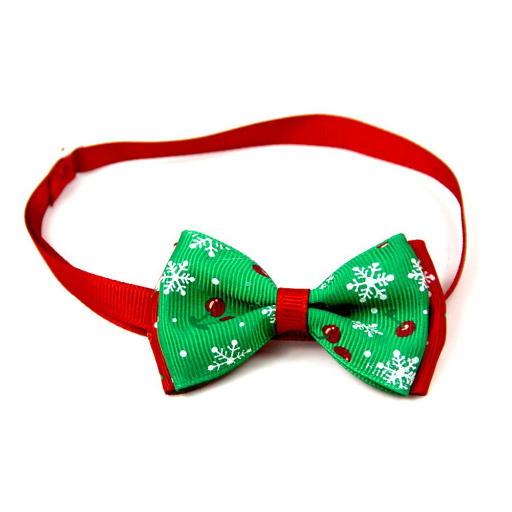 Christmas Series Bowknot Size Adjustable Collar for Pet Dog Teddy Supplies