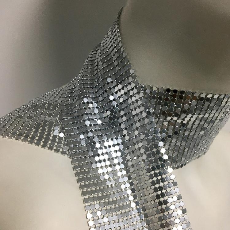 Full Sequins Choker Wide Long Collars Neck Tie Scarf Party Evening Costume
