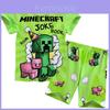 Cyfrowy Nadruk Minecraft Zestaw Piżamowy dla Dzieci z Kreskówkowym Wzorem z Miękkiej Tkaniny Dla Chłopców i Dziewczynek