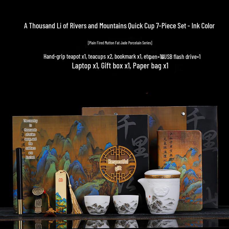 Thousand Li Landscape Ceramic Quick Brew Tea Set