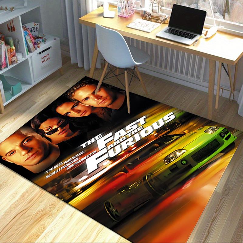 Fast Furious Carpet For Playroom Bedroom Living Room Sofa Home Decor Kids Game Area Rug Nonslip Floor Mat