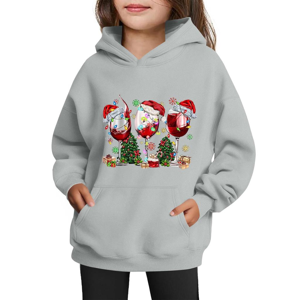 Sweatshirts For Teen Girls Hoodies Long Sleeve Drawstring Pullover Cute Printed Oversized Hoodie Christmas