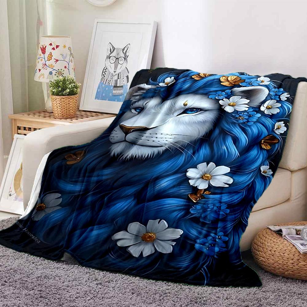 1pc Fantasy Lion Artwork Blanket Lightweight Blanket Throw Blanket For Sofa, Bed, Travel, Camping, Livingroom, Office yy251010058