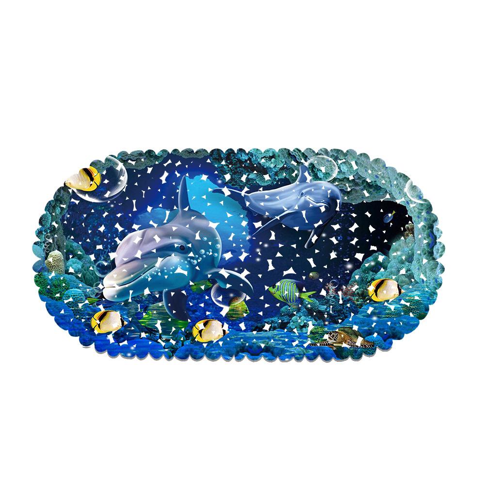 Underwater World Bathroom Mat Bath Room Floor Mat Pvc Non-Slip Mat Waterproof Suction Cup Floor Mat Foot Mat Can