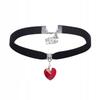 Classic Choker Necklace With Crystal Heart Pendant Gothic Red