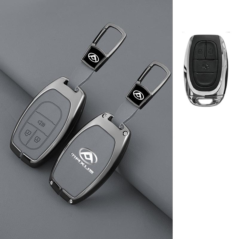 Funda para Llave de Coche para Saic Maxus T60 Aleación de Zinc Cuero Llavero Inteligente Remoto Carcasa Protectora Automática Piel para Llavero Accesorios