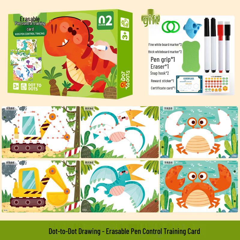 Advanced Erasable Pen Control Practice Cards for Preschool Cognitive Development and Early Childhood Education