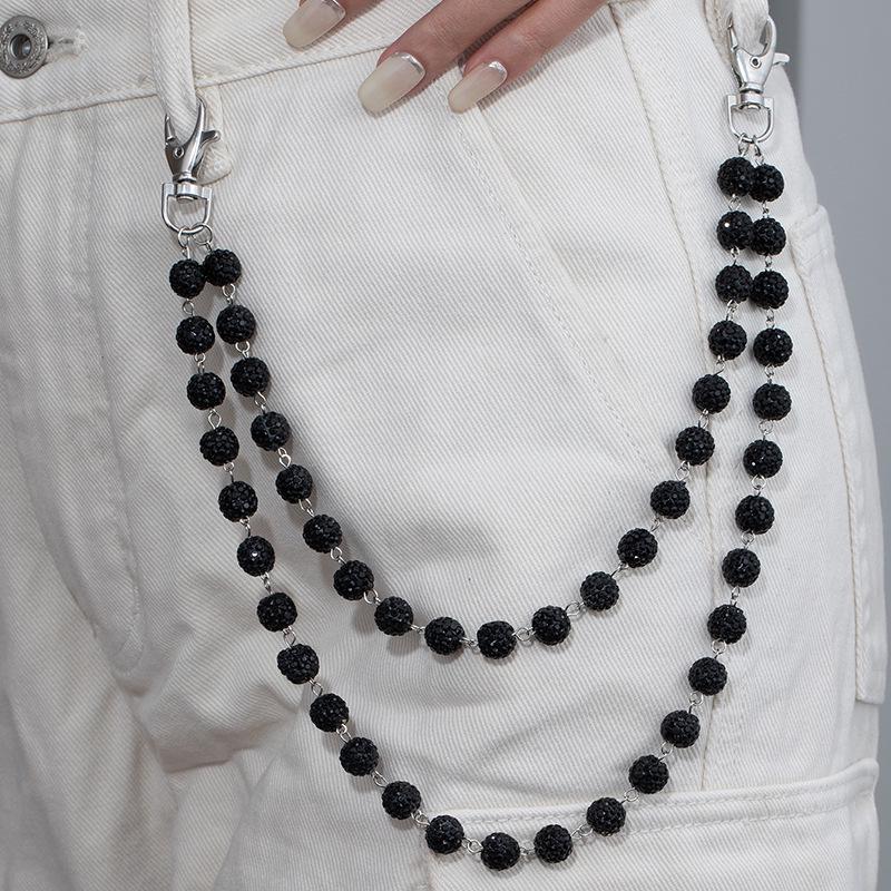 Catena Vita da Donna di Alta Gamma con Strass e Perline Ceramiche Colorate