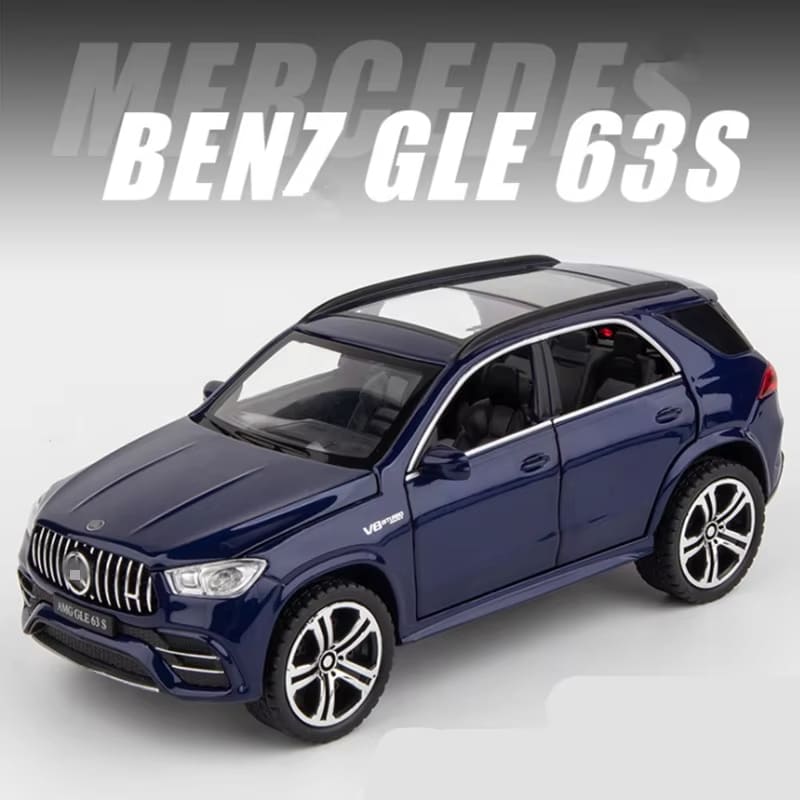 New 1:32 GLE 63S SUV Alloy Car Model Die-cast Metal Toy Off-road Car Model High Simulation Sound and Light Pull Back Collection Children Boy Gift