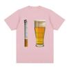 Beer and Cigarette Funny Tshirt Alcohol Beer Offensive Party Stupid Meme Tshirts Unisex Women Fashion Cotton Short Sleeve T Shirt