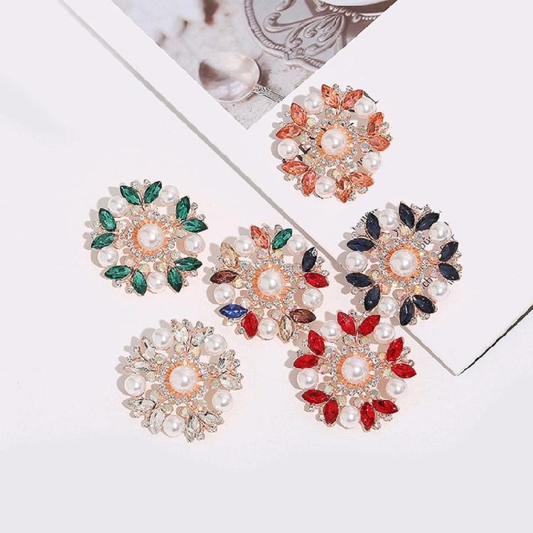 Shimmering Rhinestones Flower Brooch Multi Use Scarf Pin For Jackets Blouses Elegant Women Accessories Gift