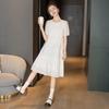 Sibai She Summer 2026 Women's Puff Sleeve Hollow Mid-length Dress
