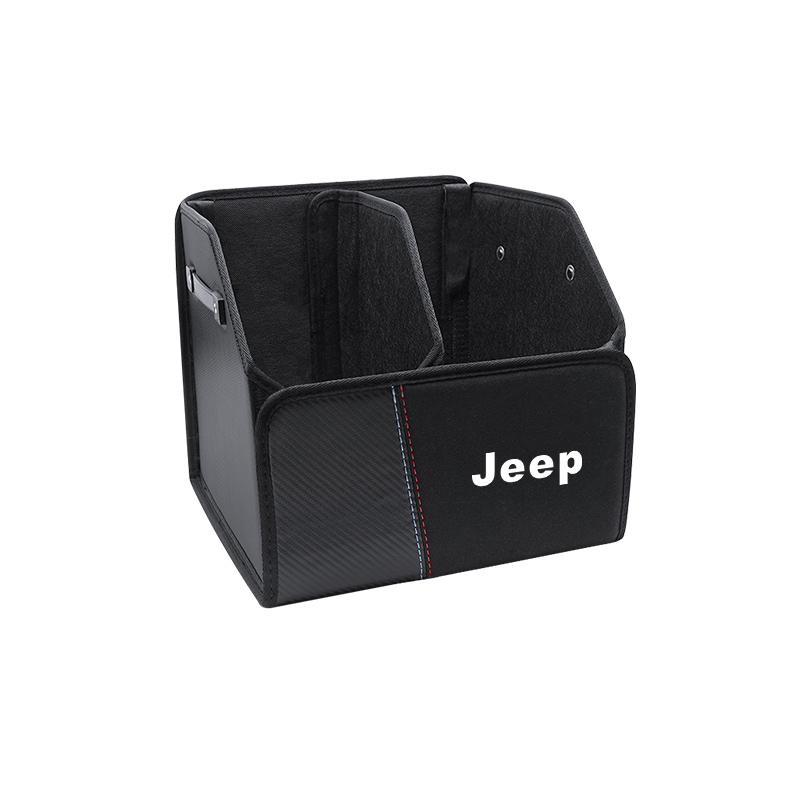 Car Suede Trunk Organizer Large Capacity Foldable Storage Box For Jeep Renegade Wagoneer Avenger Recon Wrangler JK Gladiator AKZ1