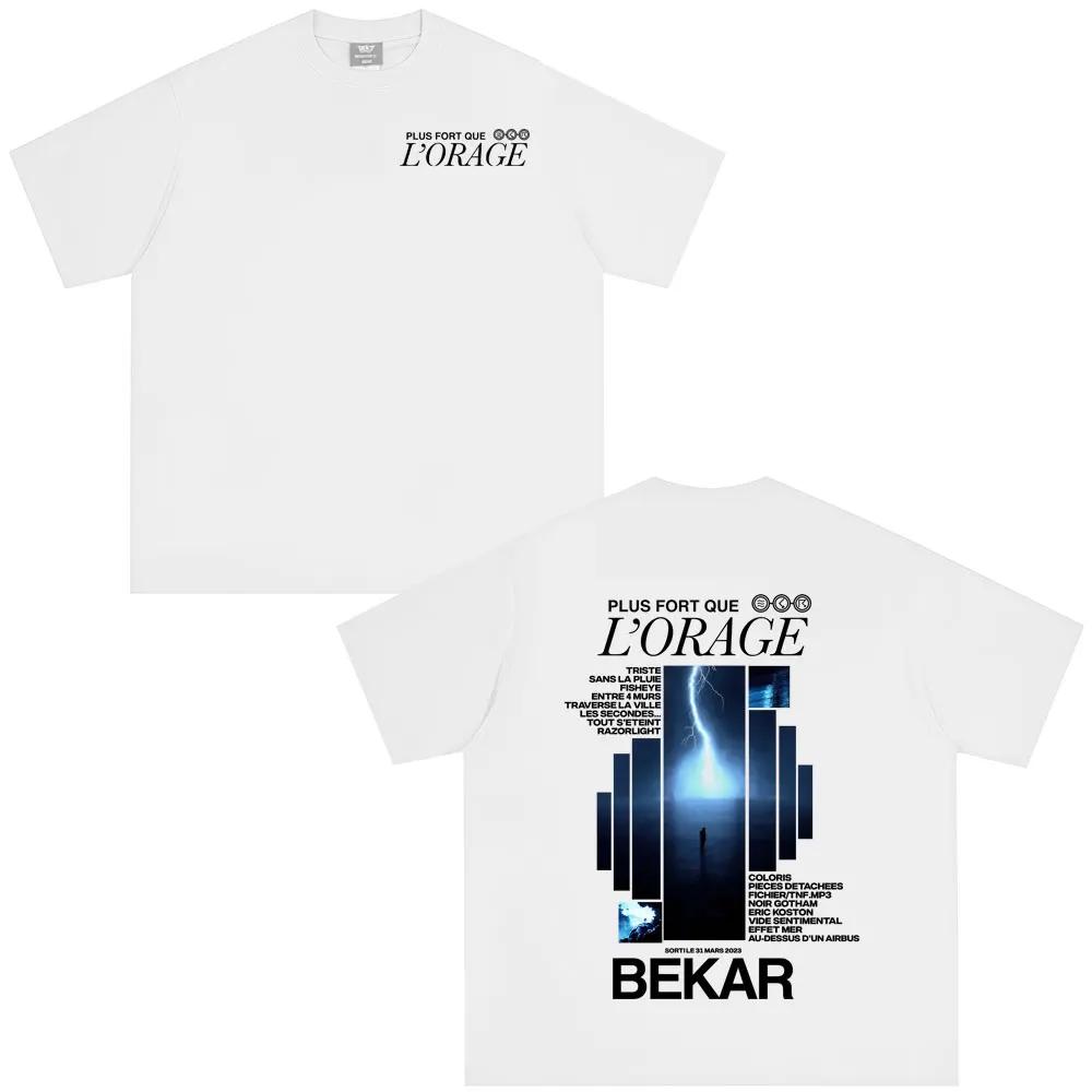 Rapper Bekar Plus Fort Que L'orage Album Grafik T-Shirts Herren Damen Hip Hop Mode Popmusik T-Shirts Herren Freizeit Streetwear