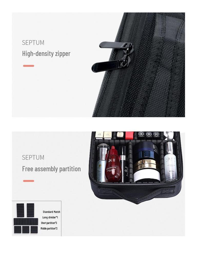 Doppellagige Make-up-Aufbewahrungstasche mit großem Fassungsvermögen