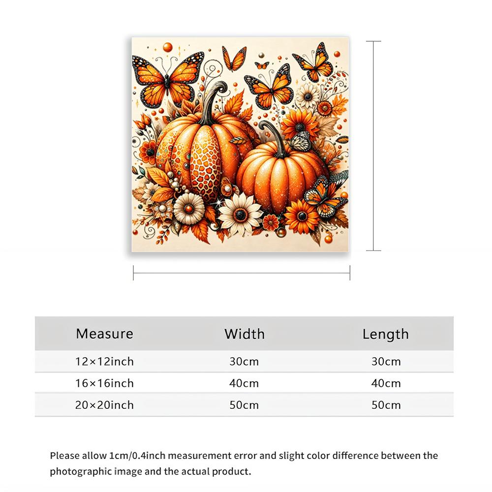 5D Diamond Painting Pumpkin Butterfly Kit DIY Craft Home Wall Decor Autumn Art Set