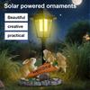 Solar Powered Resin Sculpture Figurine Light Animal Decorative Lamp for Yard Patio Lawn Outdoor Garden Decor
