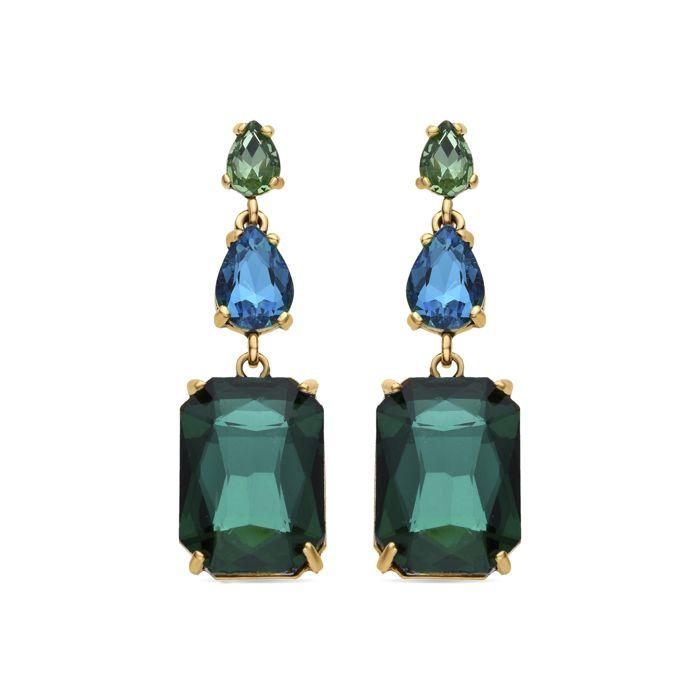 Earrings - LUXENTER - Lali - 18k Gold Plated - Multicolored Turquoise - AFRICA Fantasia Pattern