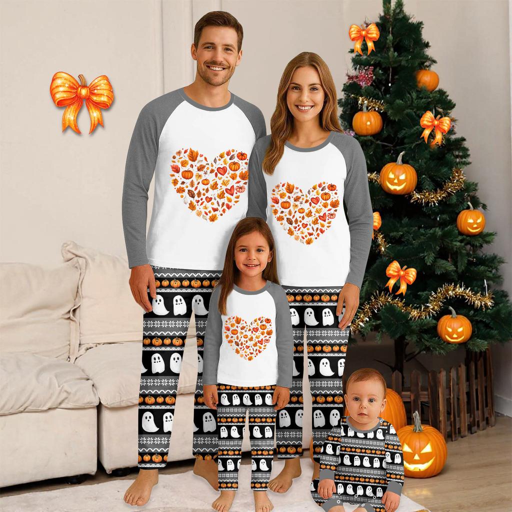 Halloween Day Prints Family Matching Long Sleeve Tops+Pants Set Family Matching Sets