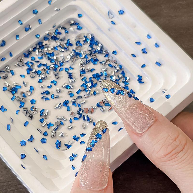 1440Pcs Multi-shape Mixed Resin Rhinestones Nail Charms Flat Back Diamonds Gems DIY Decorations