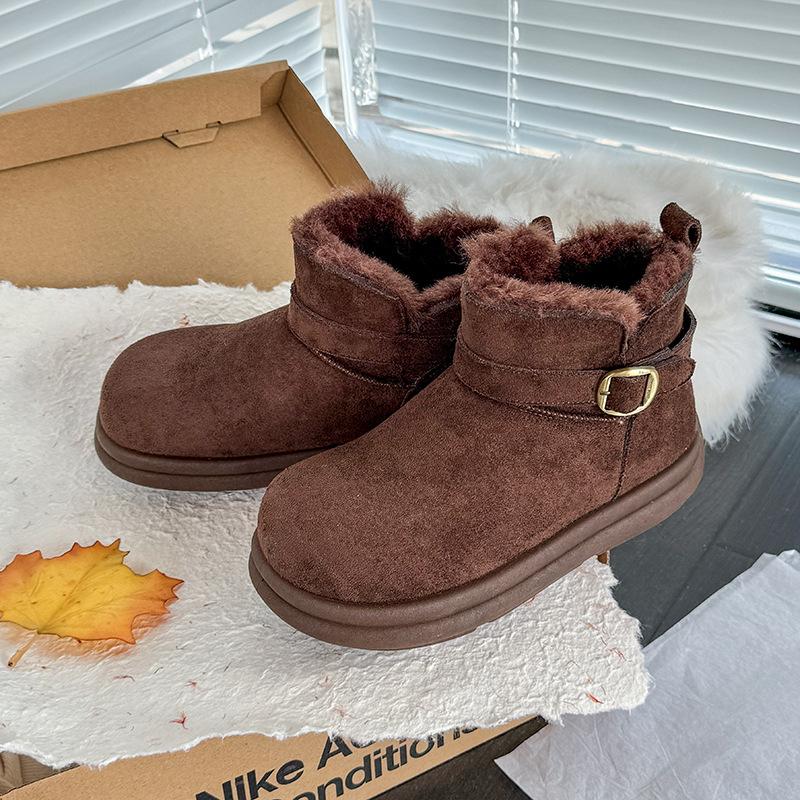 

Женская модная легкая обувь на толстой подошве, увеличивающая рост, зимние теплые меховые сноубутсы с плюшевой подкладкой, нескользящие, повседневные спортивные хлопковые ботинки 40 кофейный