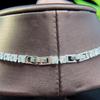 CMM 2Pcs Simple Wedding Jewelry Set Square AAA Cubic Zirconia V Shape Choker Necklace Earrings for Women