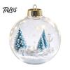 Festive Party Supplies Glowing Christmas Story Ornament, Mini Holiday Scene In Ball Hanging Decoration, Xmas Tree Ornaments Light Up Acrylic