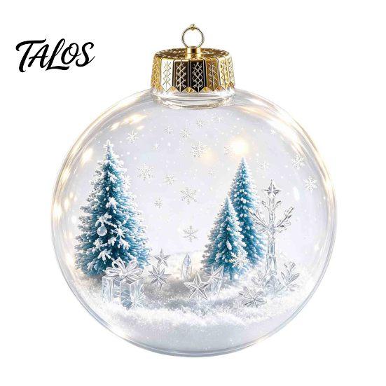 Festive Party Supplies Glowing Christmas Story Ornament, Mini Holiday Scene In Ball Hanging Decoration, Xmas Tree Ornaments Light Up Acrylic